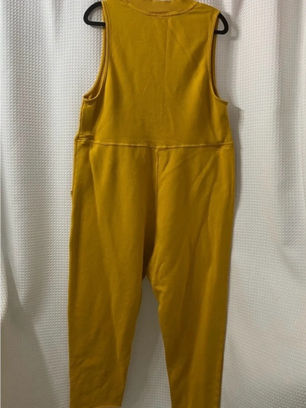 Free People Mustard V-Neck Relaxed Jumpsuit